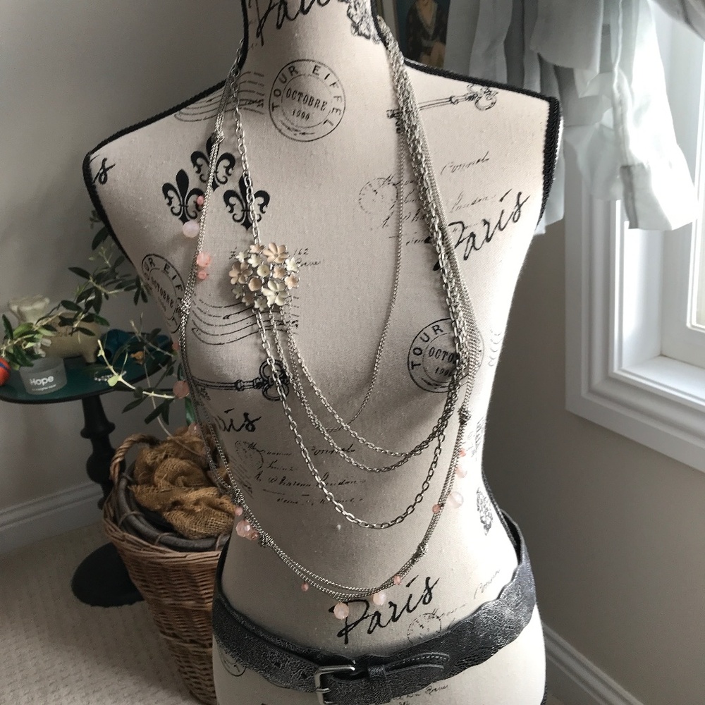 SzS Leather belt&2 necklaces
